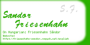 sandor friesenhahn business card